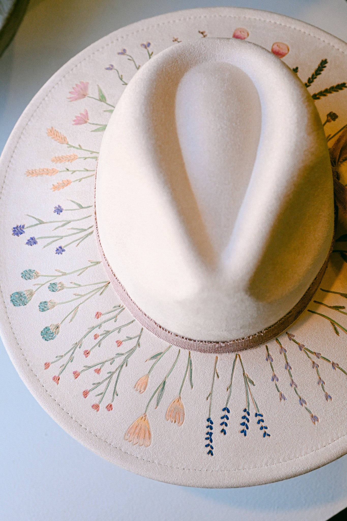 The Josephine - Hand-Burned and Hand-Painted Hat