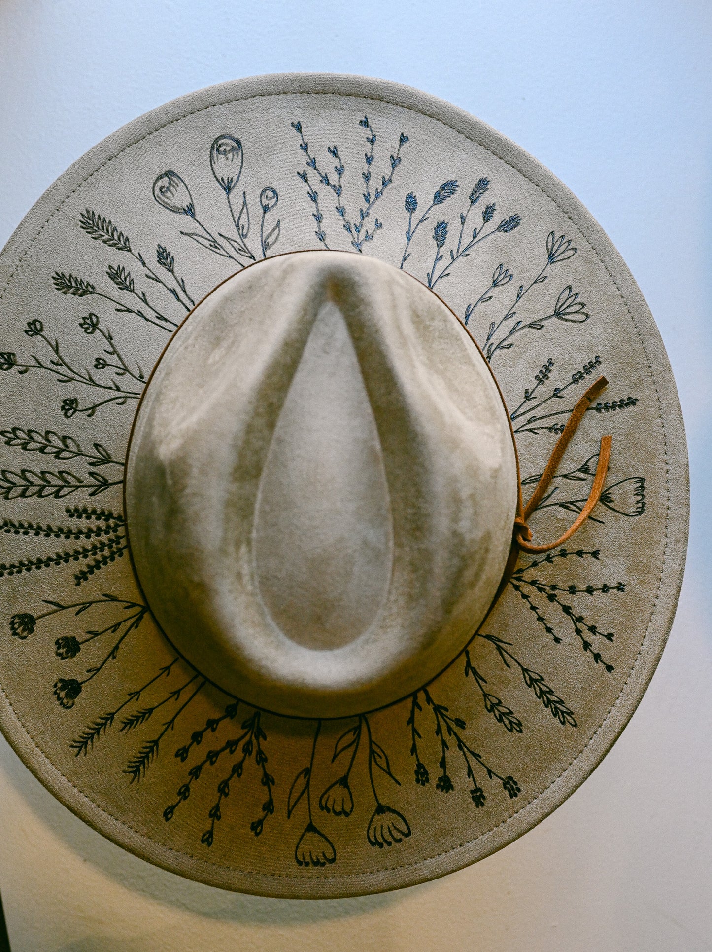 The Beth - Hand-Burned Wildflower Hat