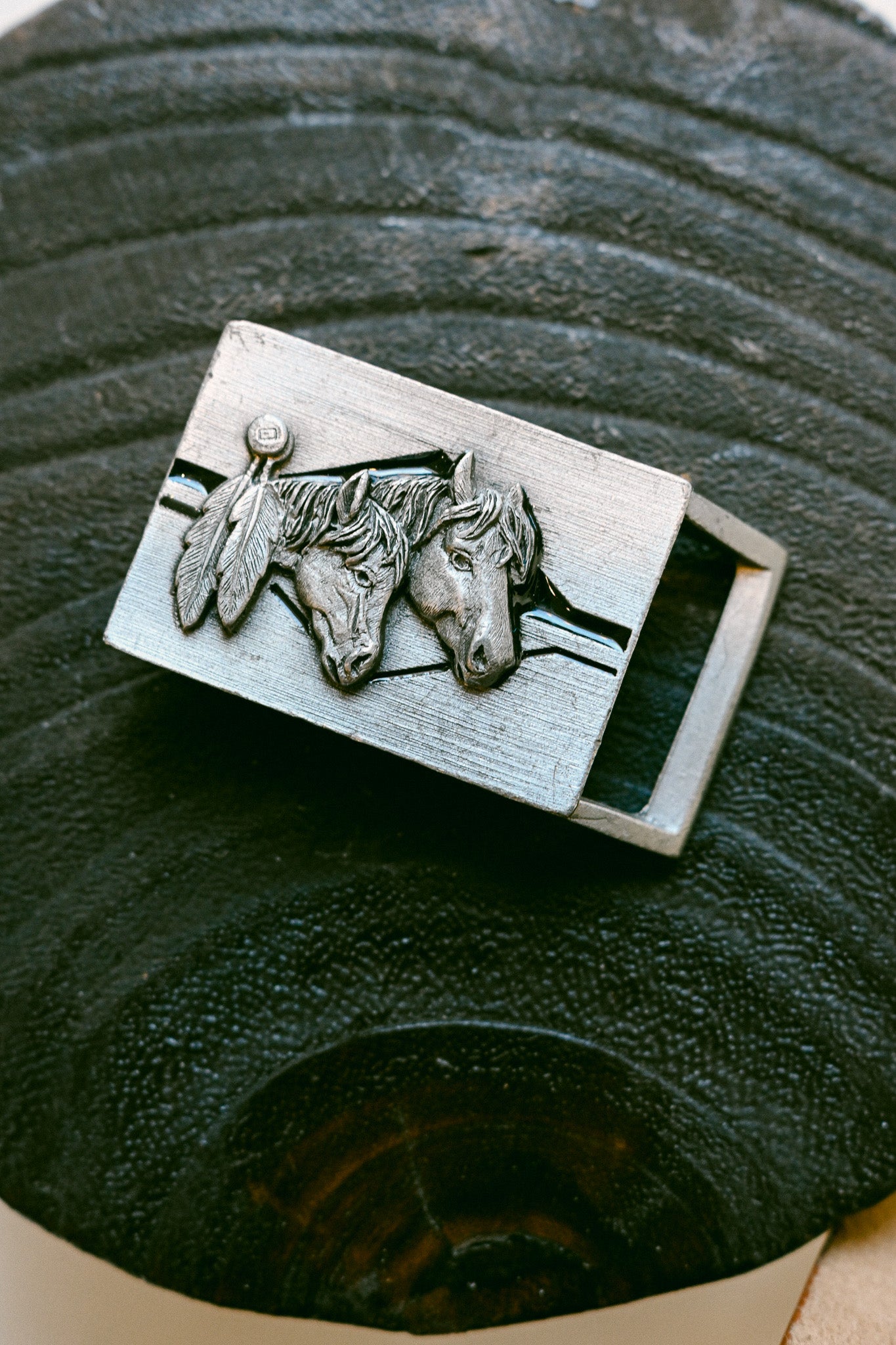 Vintage Horses and Feathers Siskiyou Belt Buckle