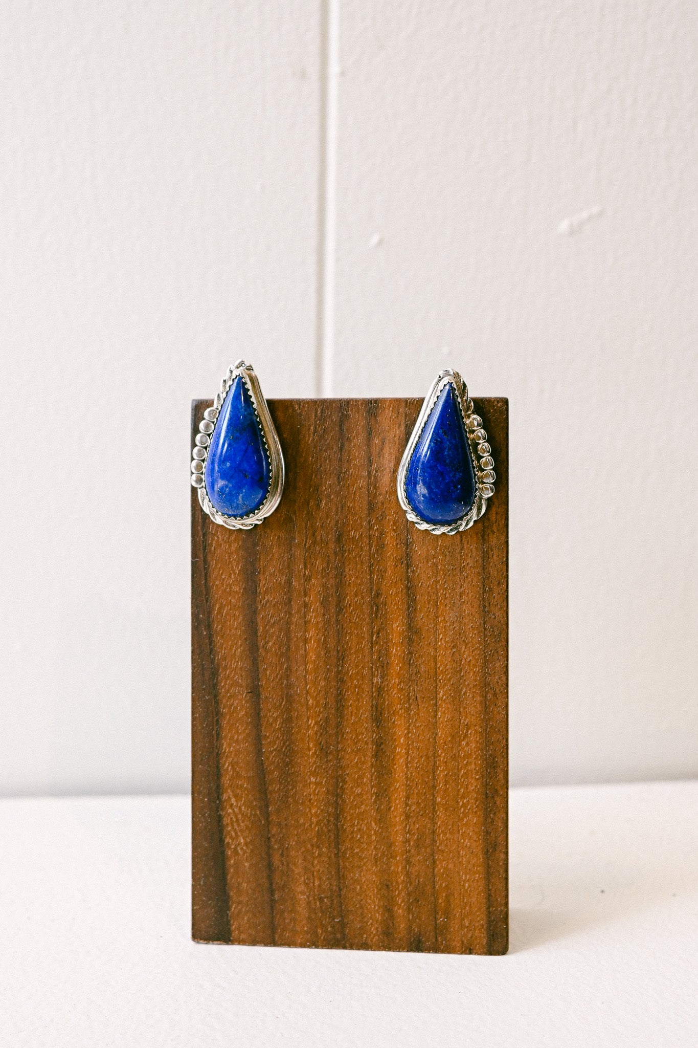 Virginia Cadman Navajo Lapis Lazuli Sterling Silver Earrings