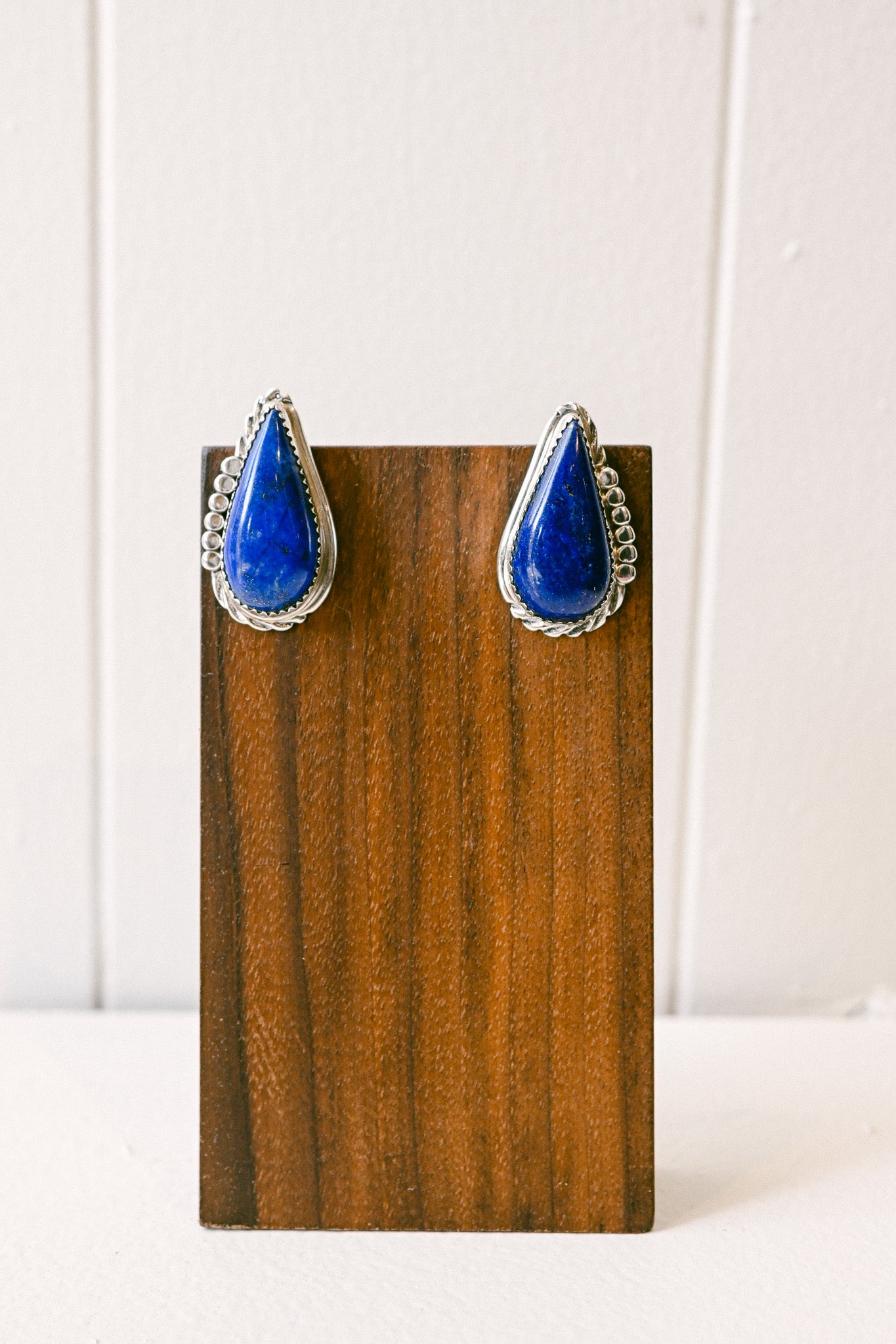 Virginia Cadman Navajo Lapis Lazuli Sterling Silver Earrings