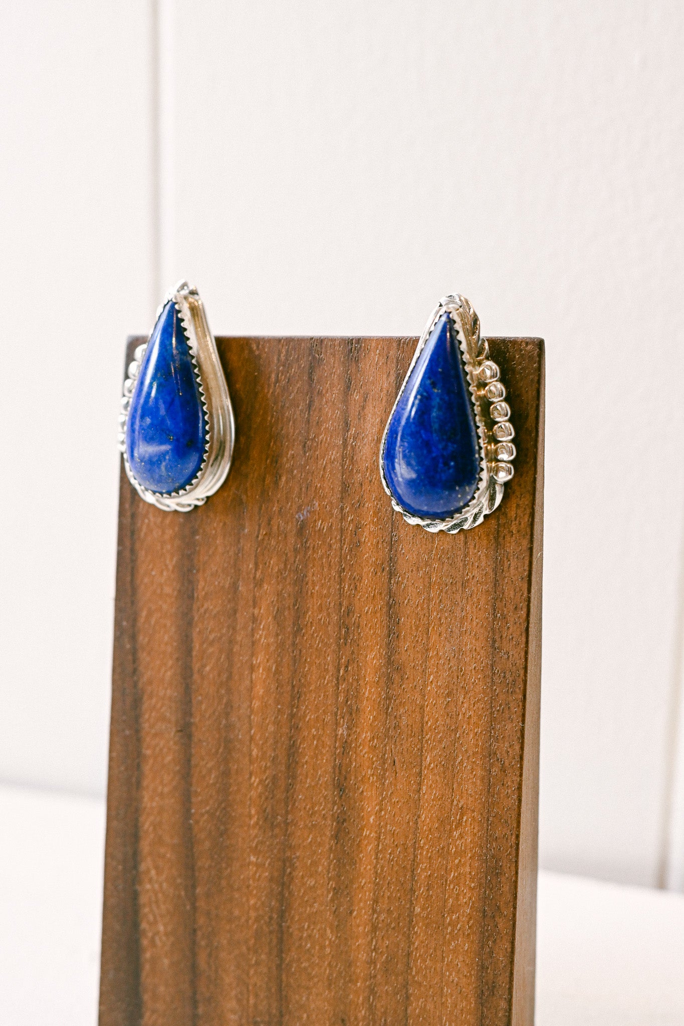 Virginia Cadman Navajo Lapis Lazuli Sterling Silver Earrings