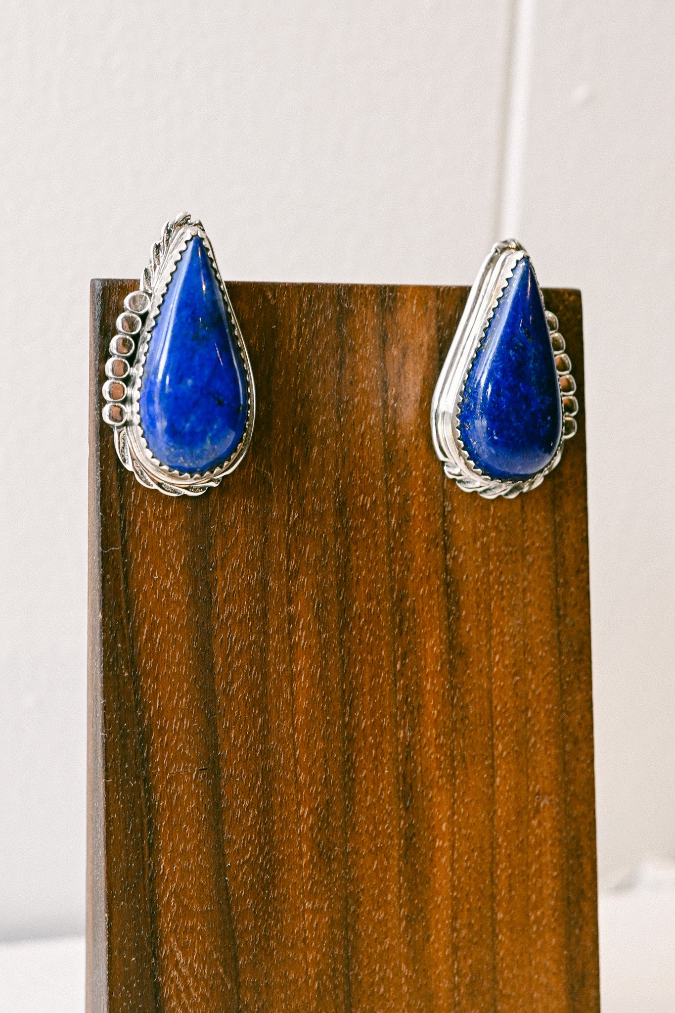 Virginia Cadman Navajo Lapis Lazuli Sterling Silver Earrings