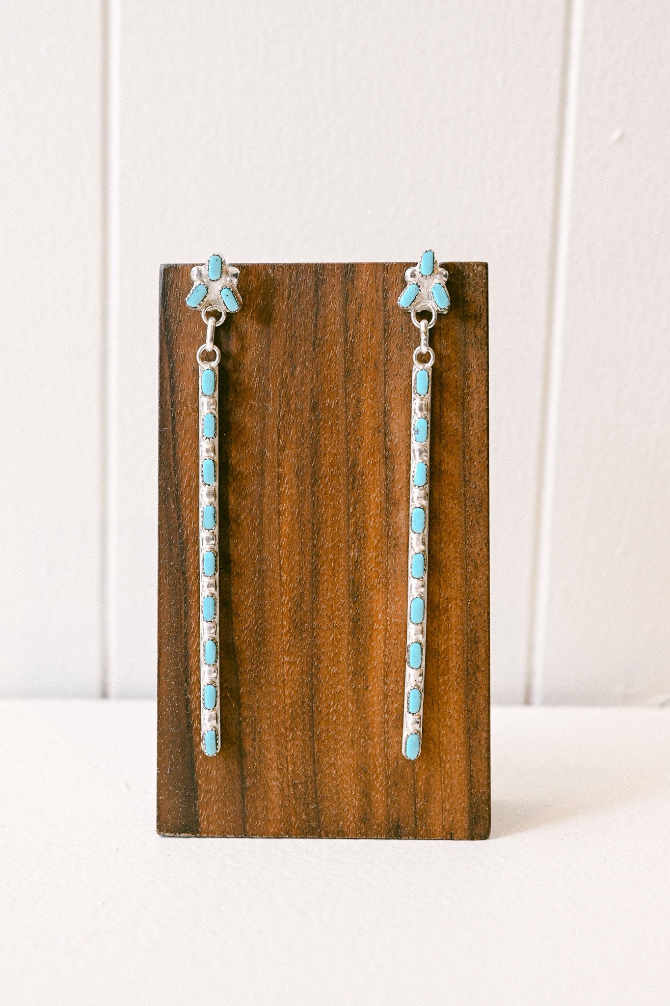 Belvera Tsethlikai Zuni Needlepoint Sterling Silver Bar Earrings