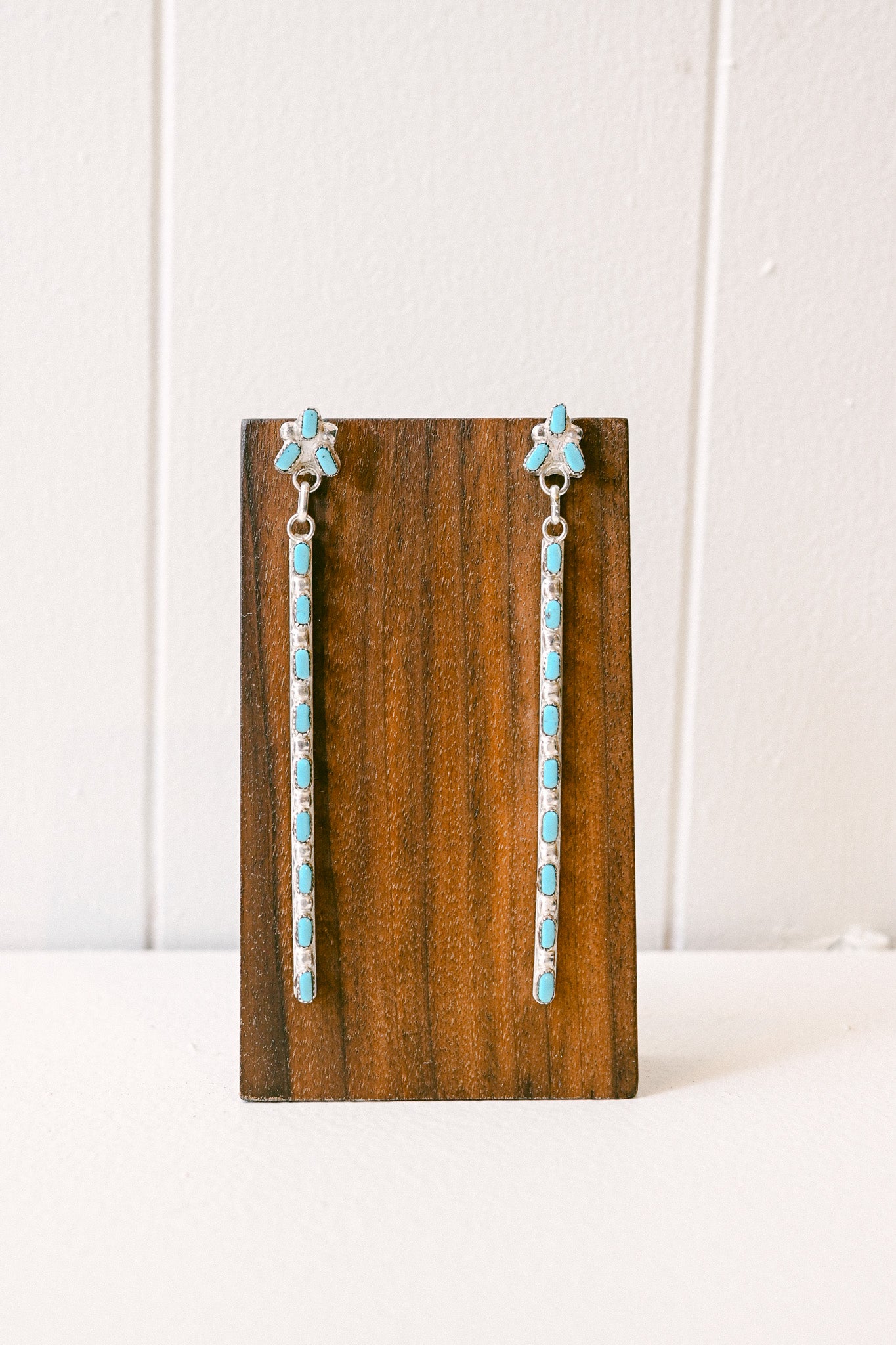 Belvera Tsethlikai Zuni Needlepoint Sterling Silver Bar Earrings
