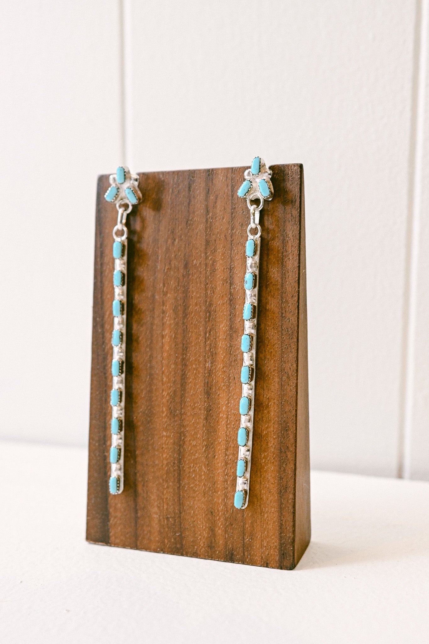 Belvera Tsethlikai Zuni Needlepoint Sterling Silver Bar Earrings