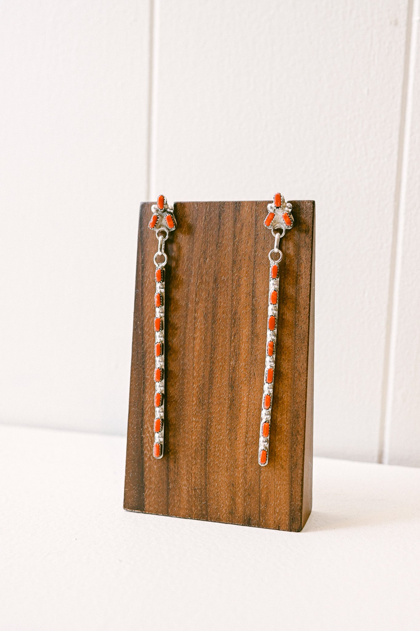 Belvera Tsethlikai Zuni Needlepoint Sterling Silver Bar Earrings