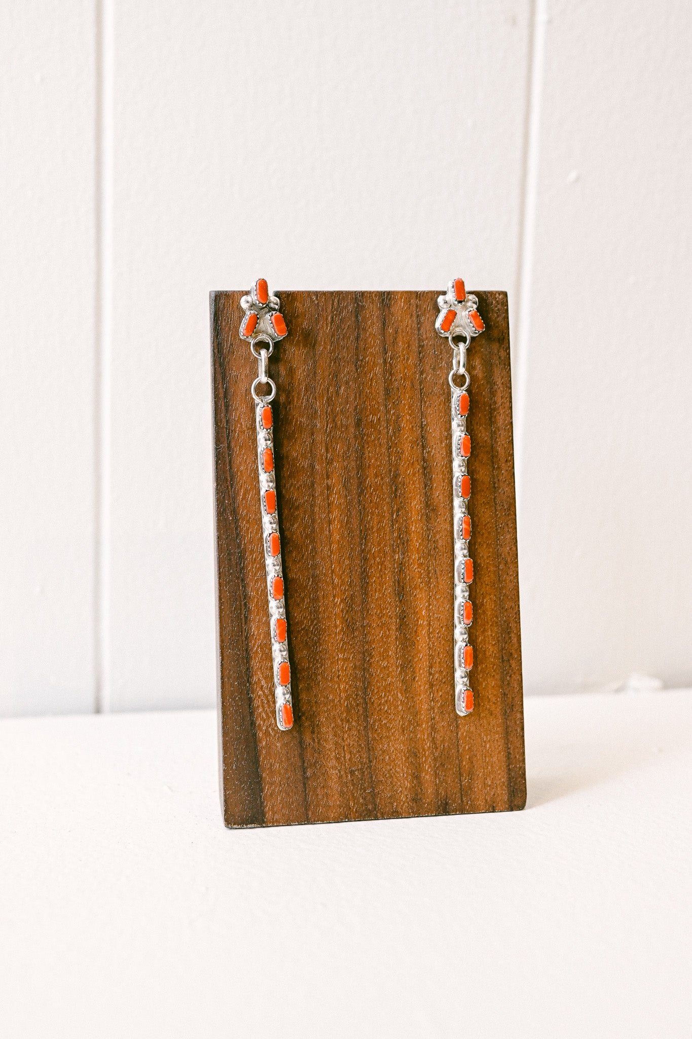 Belvera Tsethlikai Zuni Needlepoint Sterling Silver Bar Earrings