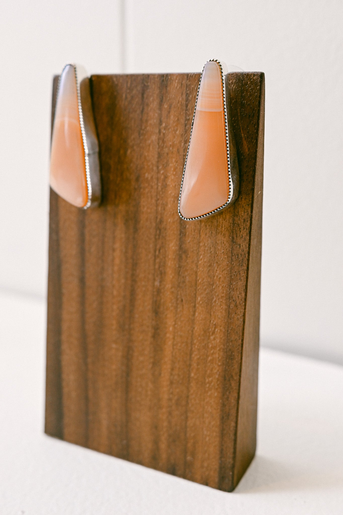 Charlene Yazzie Navajo Amber Quartz Sterling Silver Earrings
