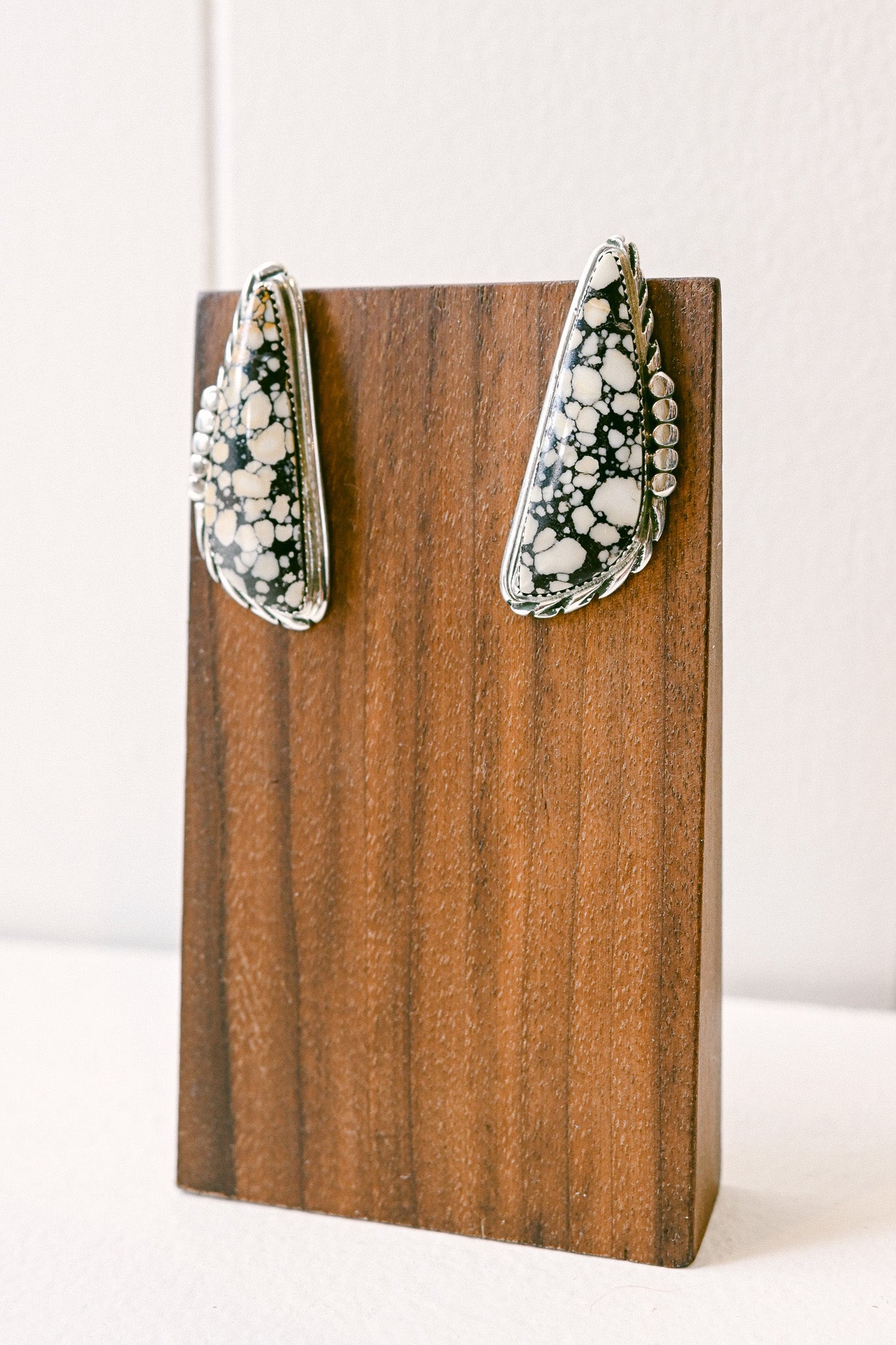 Virginia Cadman Navajo Leopard Jasper Sterling Silver Earrings