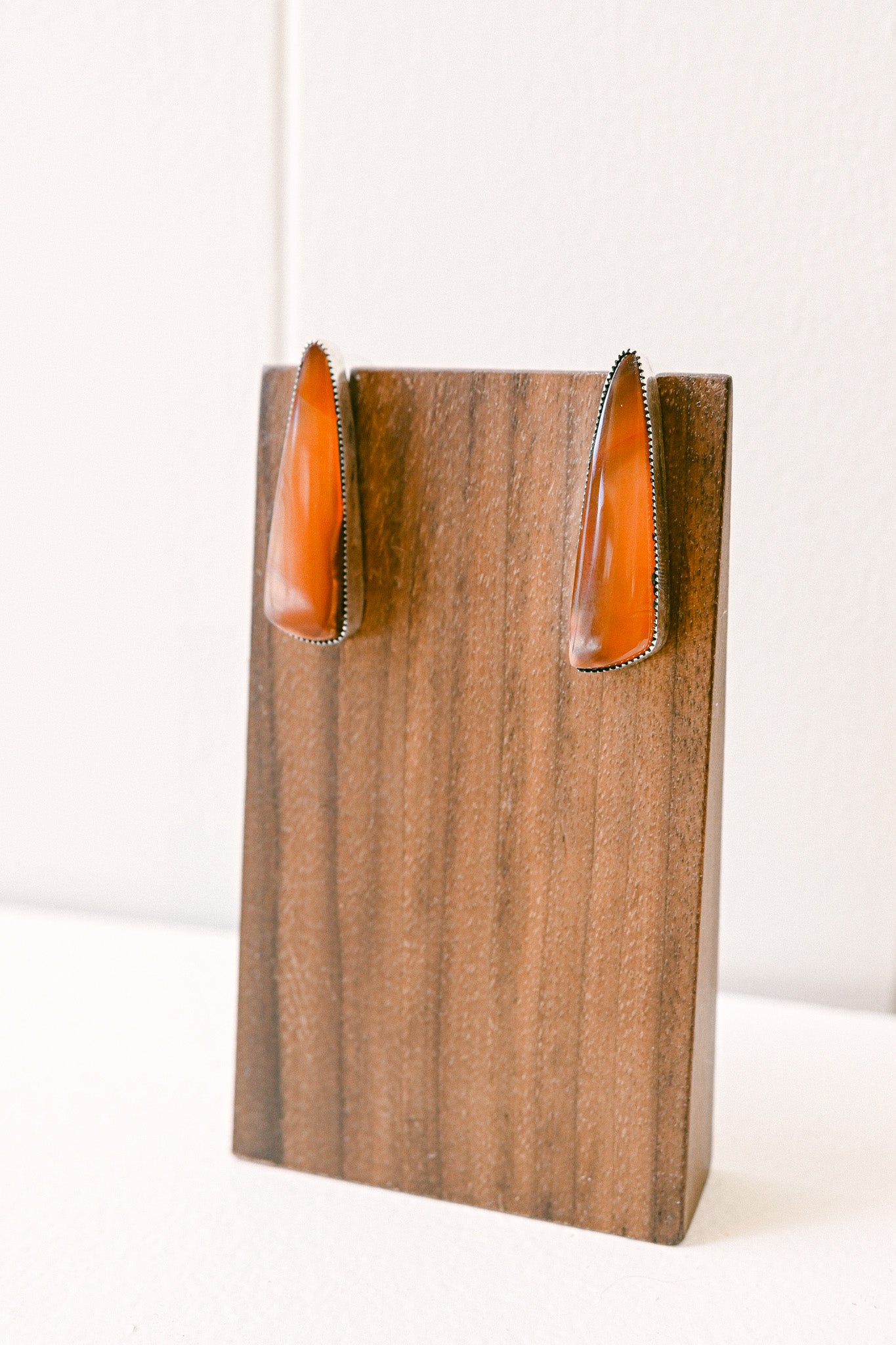 Charlene Yazzie Navajo Amber Quartz Sterling Silver Earrings