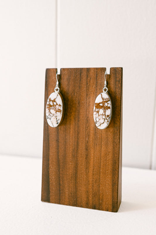 Alice Johnson Navajo Sterling Silver Wild Horse Drop Earrings