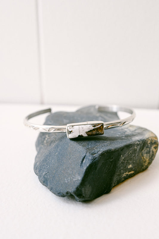 Zuni Wild Horse Stamped Sterling Silver Bracelet