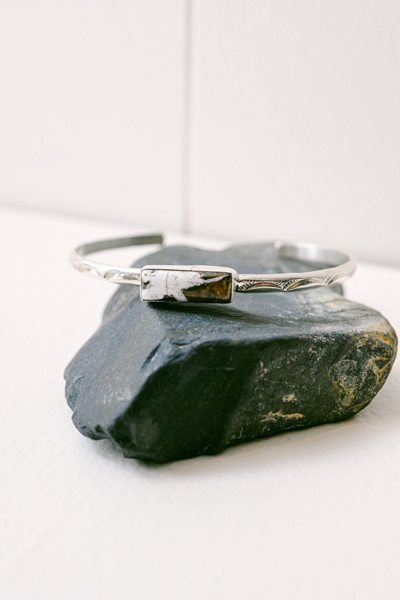 Zuni Wild Horse Stamped Sterling Silver Bracelet
