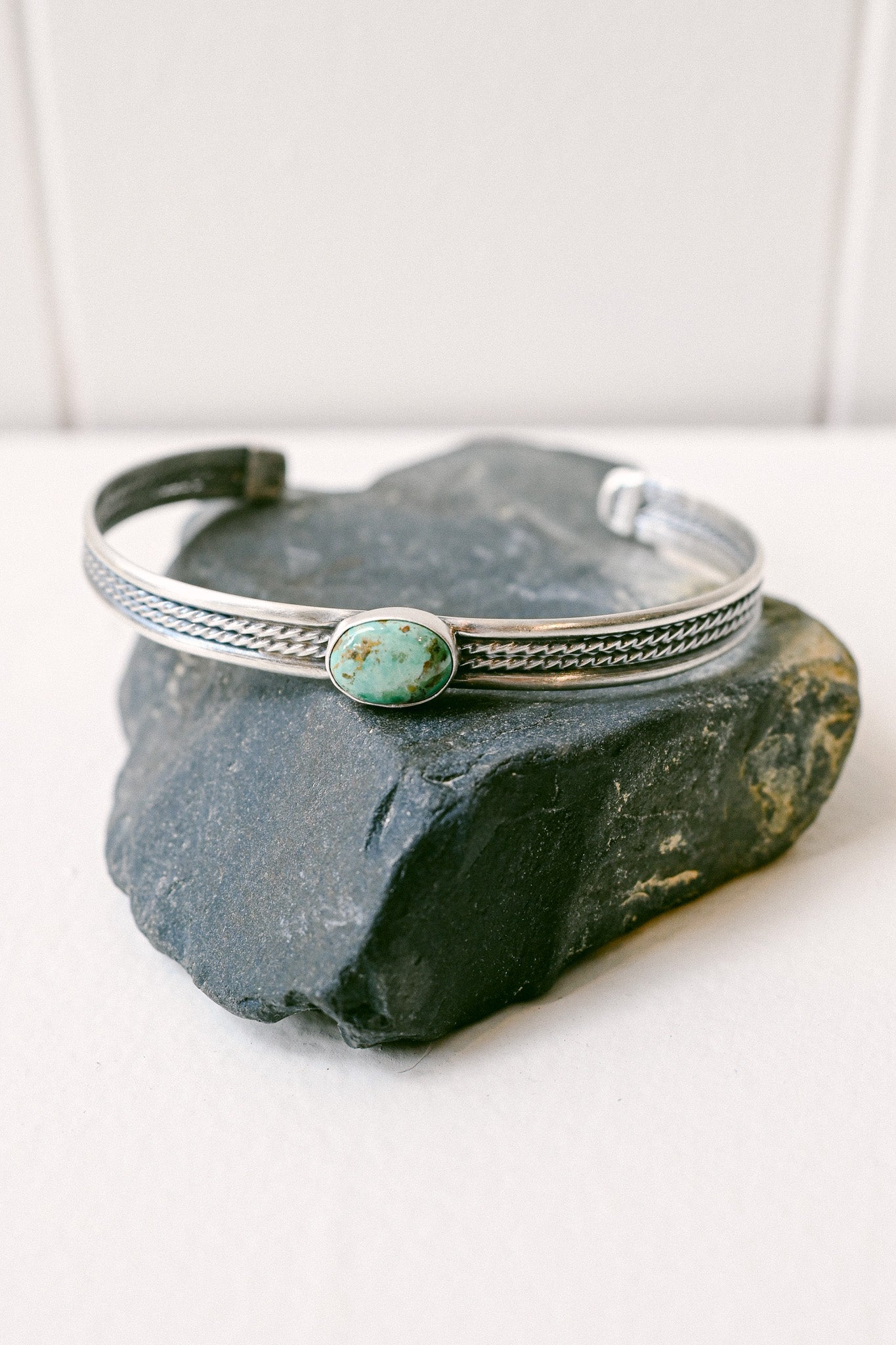 Navajo Sterling Silver Oval Turquoise Bracelet