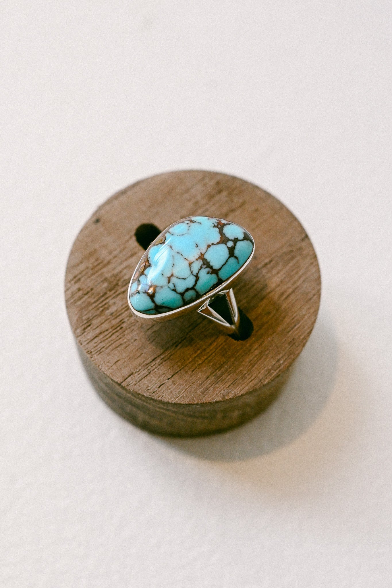 Sheryl Martinez Navajo Prince Mine Turquoise Sterling Silver Oblong Ring