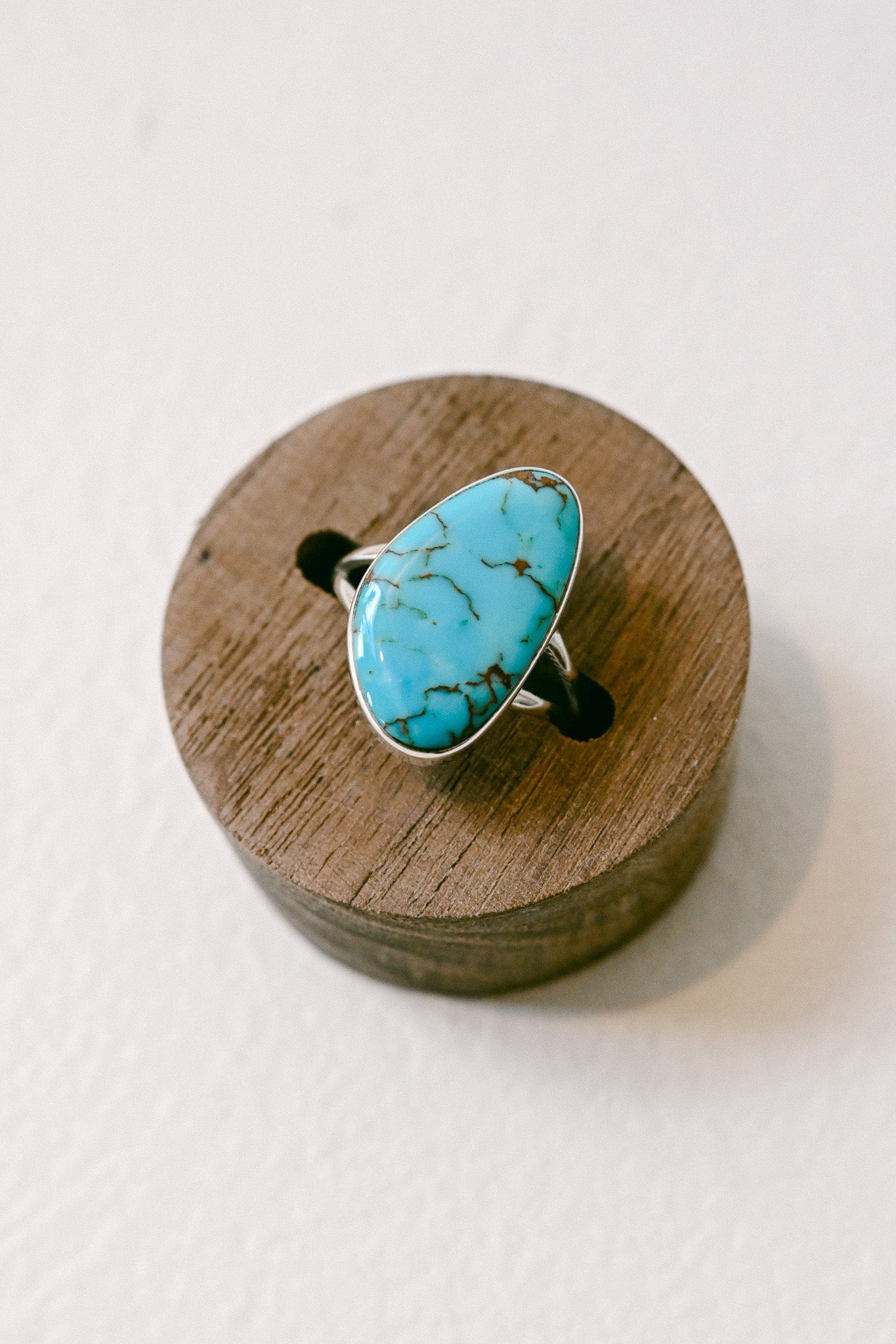 Sheryl Martinez Navajo Prince Mine Turquoise Sterling Silver Oblong Ring