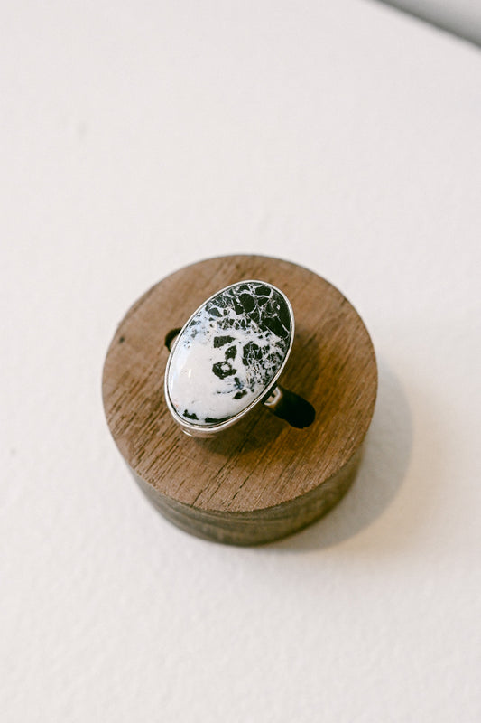 Sheryl Martinez Navajo Sterling Silver White Buffalo Ring