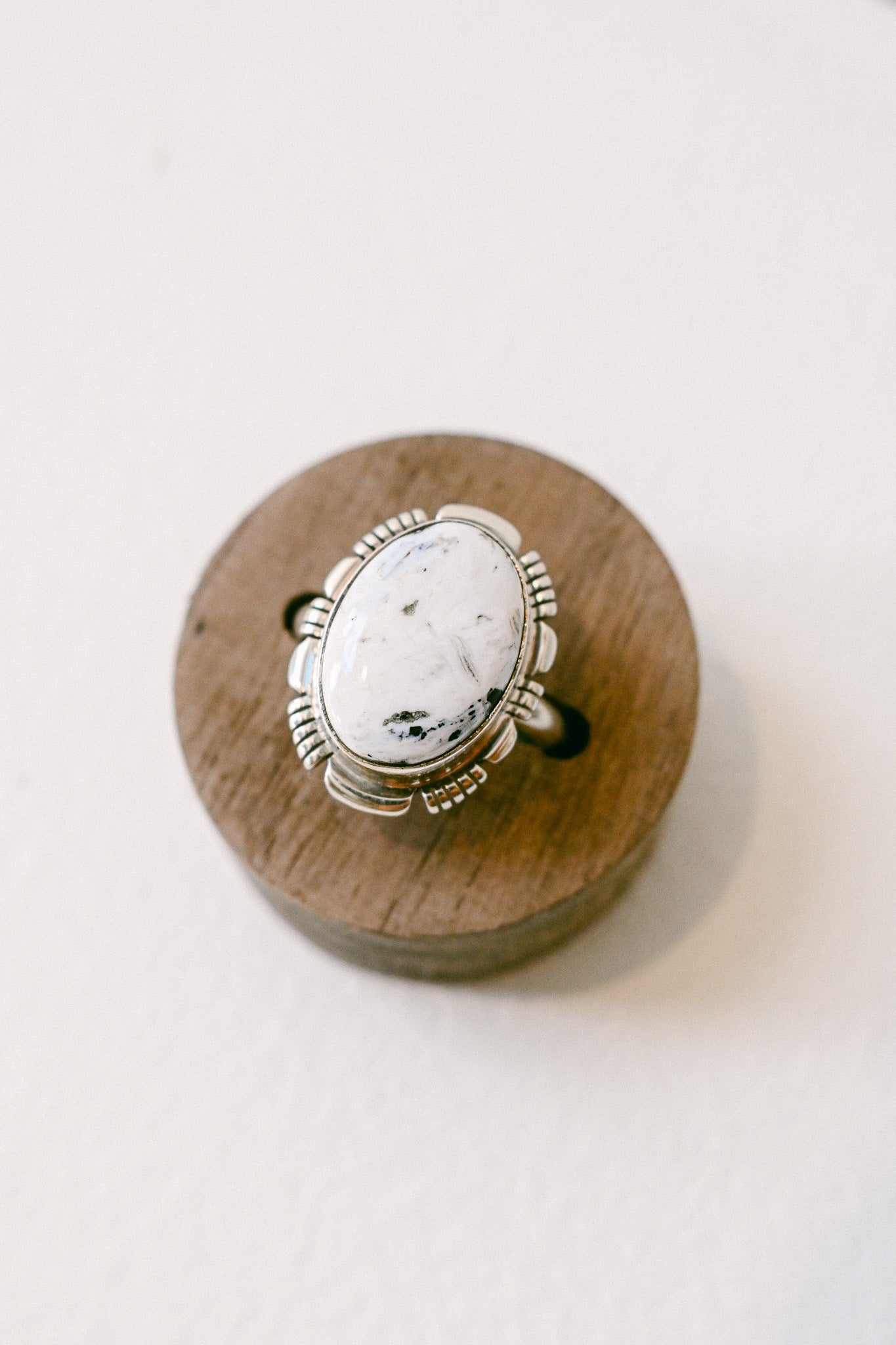 Sheryl Martinez Navajo Sterling Silver White Buffalo Ring