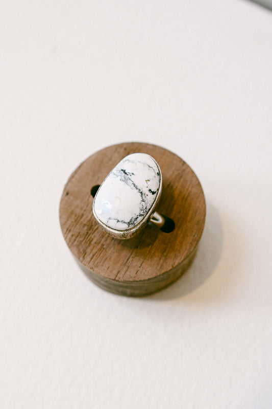 Sheryl Martinez Navajo Sterling Silver White Buffalo Ring