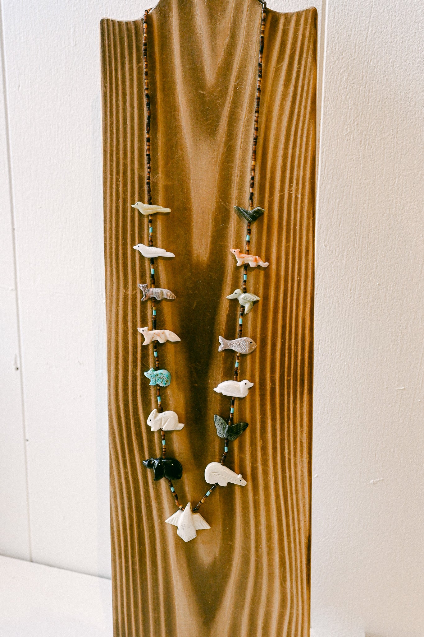 Zuni Carved Fetish Single Strand Necklace