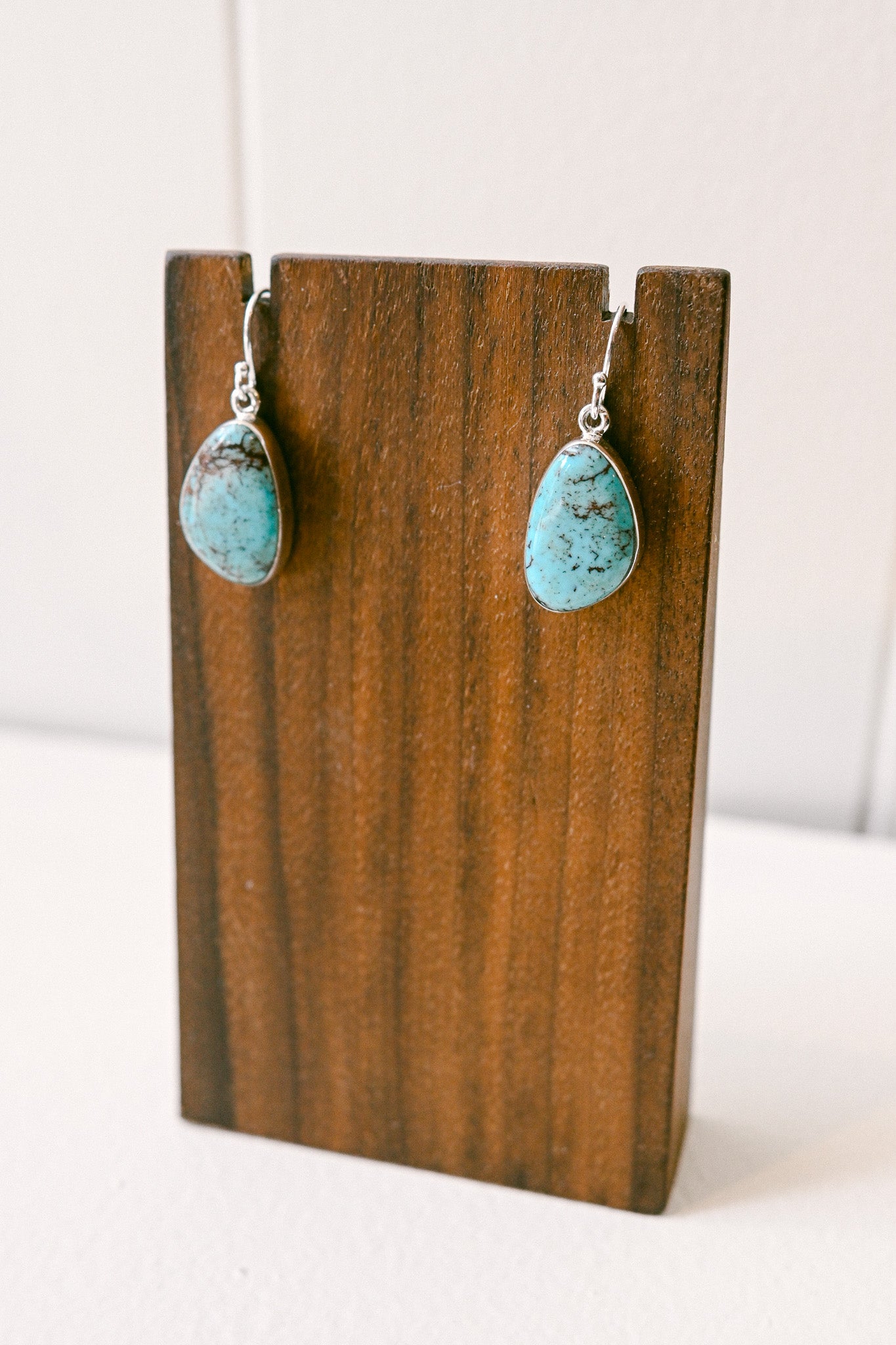 Sheryl Martinez Navajo Turquoise Sterling Hook Earrings