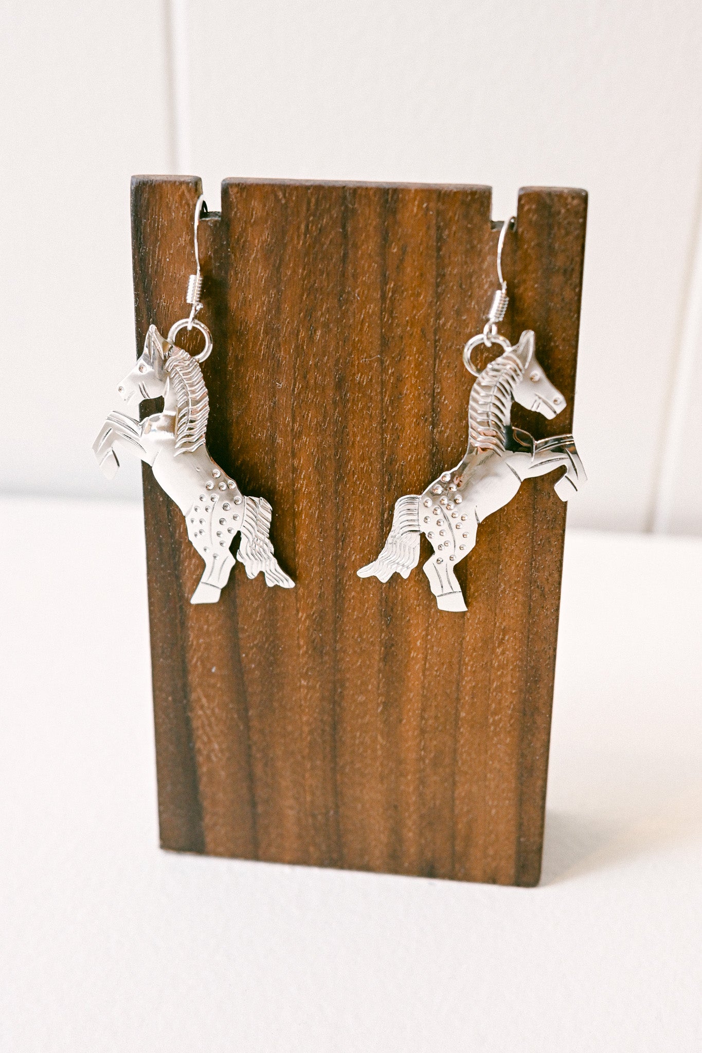 Louise Yazzie Navajo Sterling Silver Horse Earrings