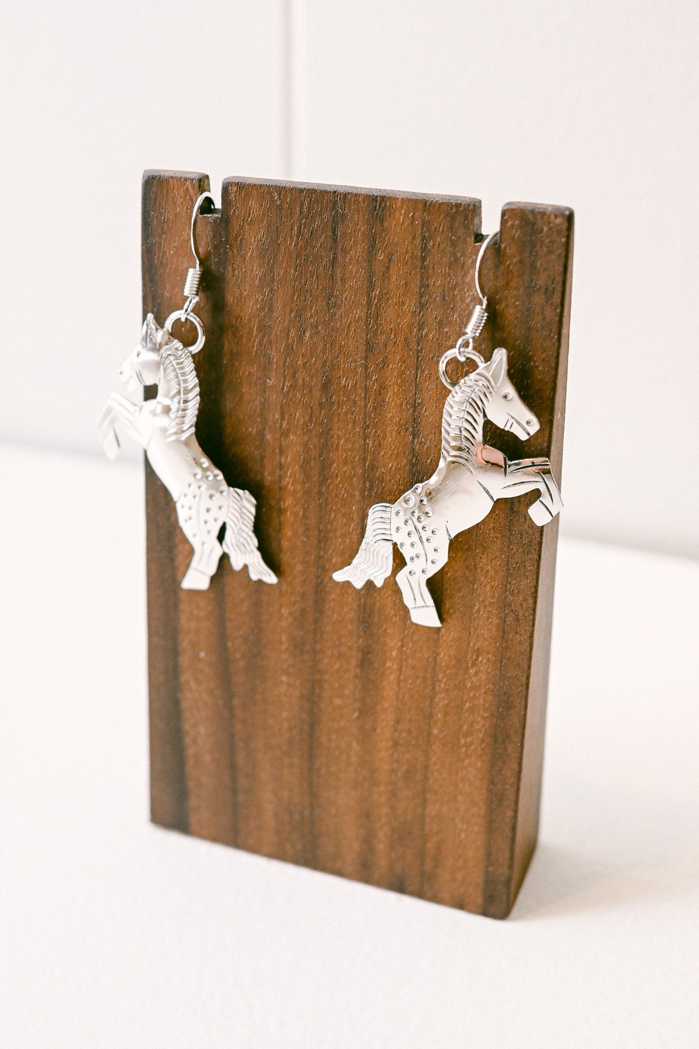 Louise Yazzie Navajo Sterling Silver Horse Earrings