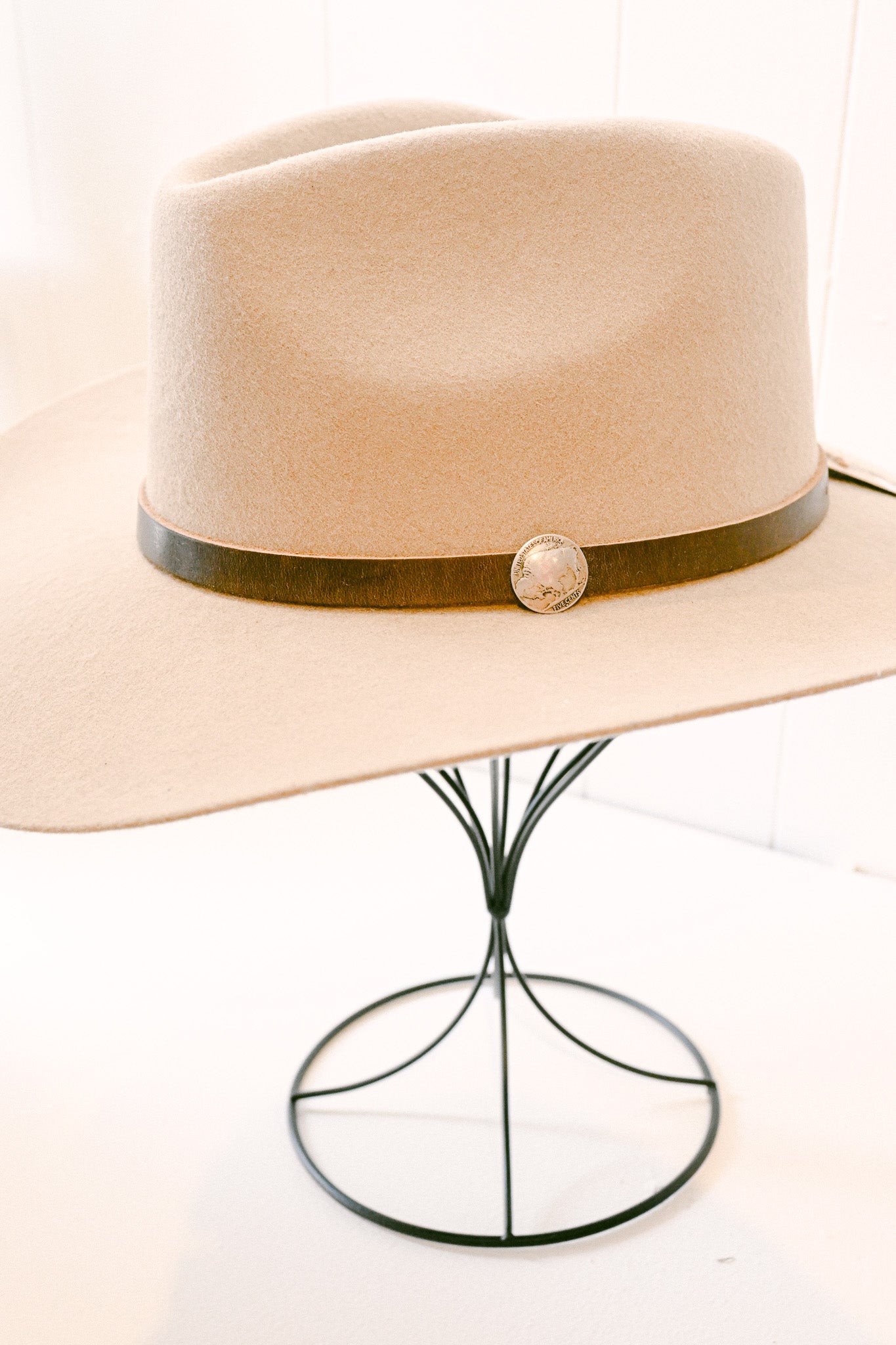 Buffalo Nickel Leather Hat Band