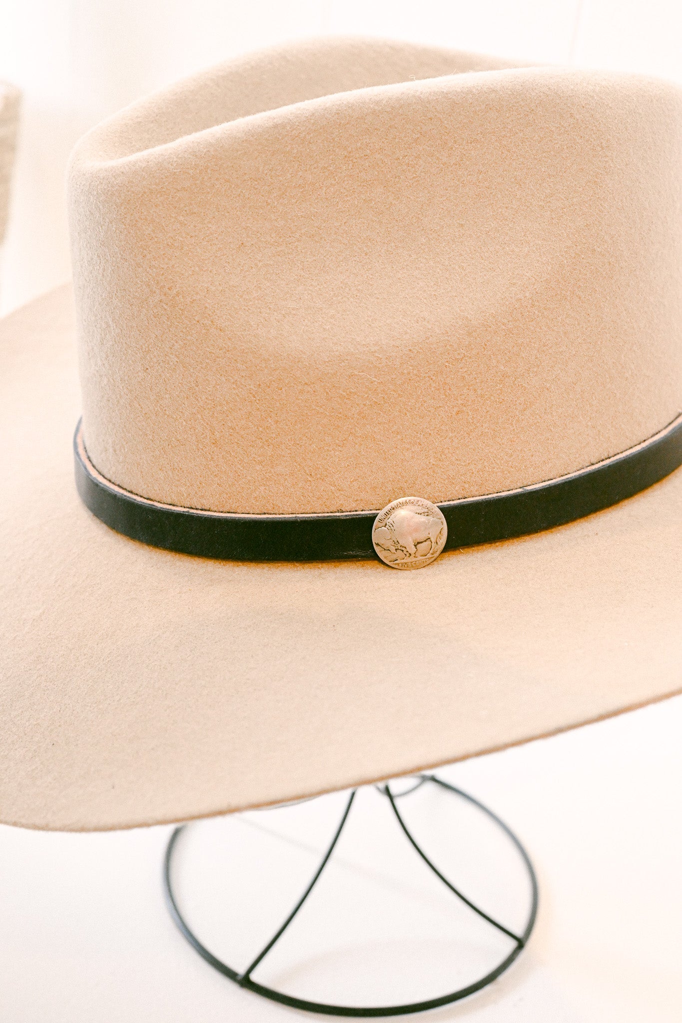 Buffalo Nickel Leather Hat Band
