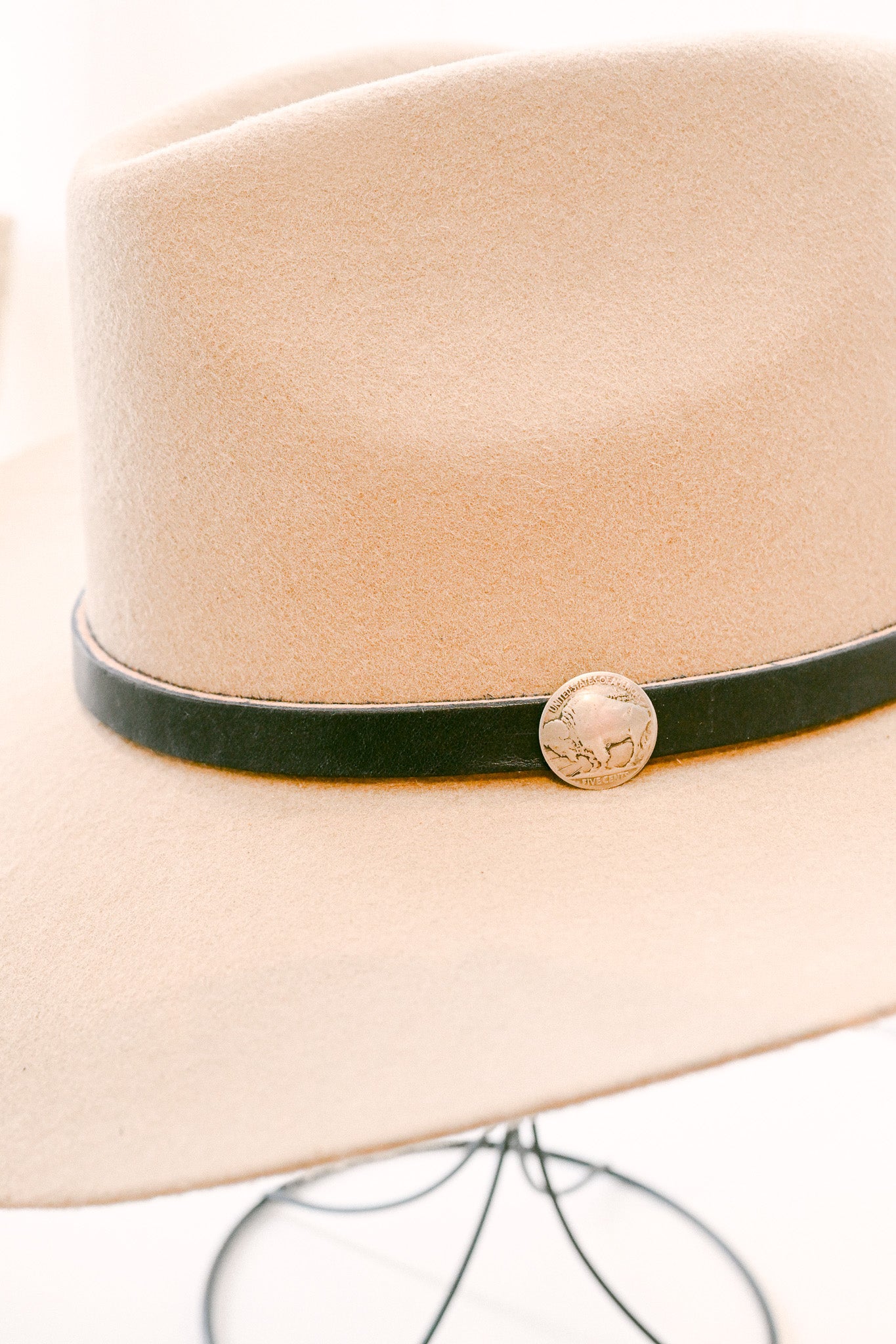 Buffalo Nickel Leather Hat Band