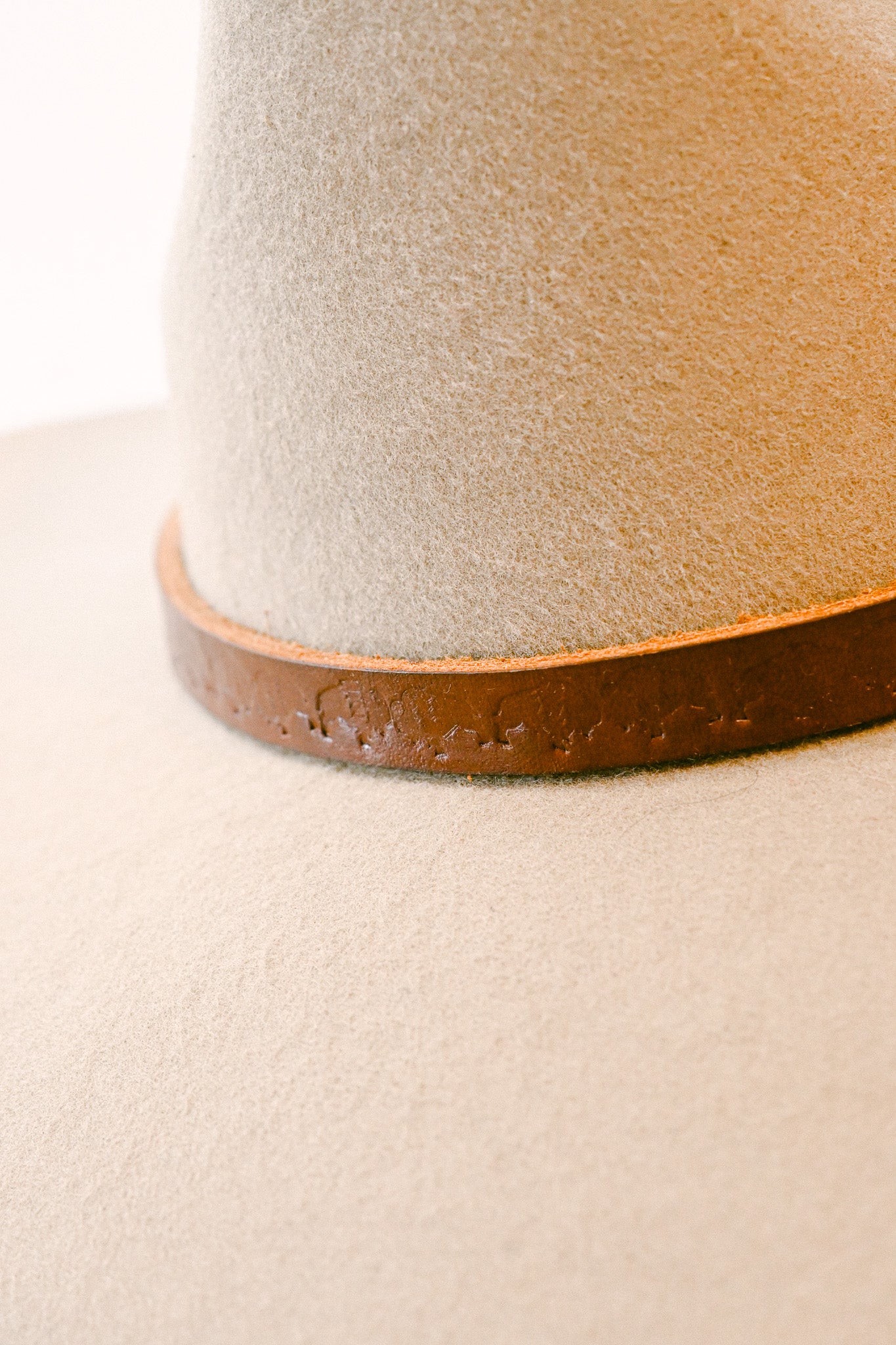 Buffalo Stamped Leather Hat Band with Sterling Silver & Turquoise Concho Slide