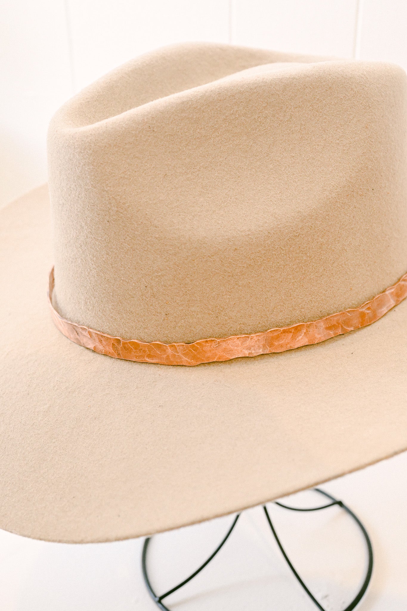 Large Hammered Copper Hat Band