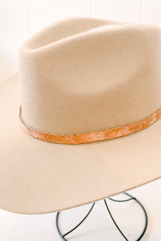 Large Hammered Copper Hat Band