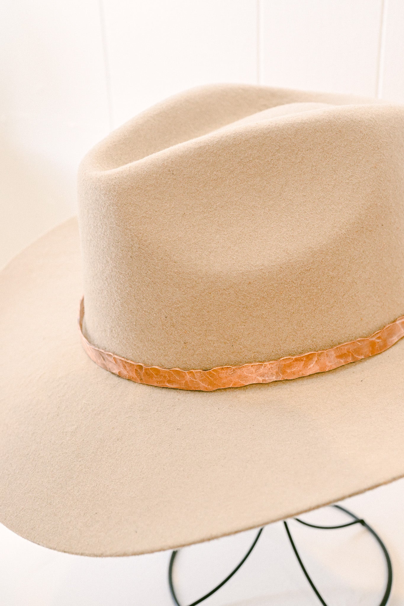 Large Hammered Copper Hat Band