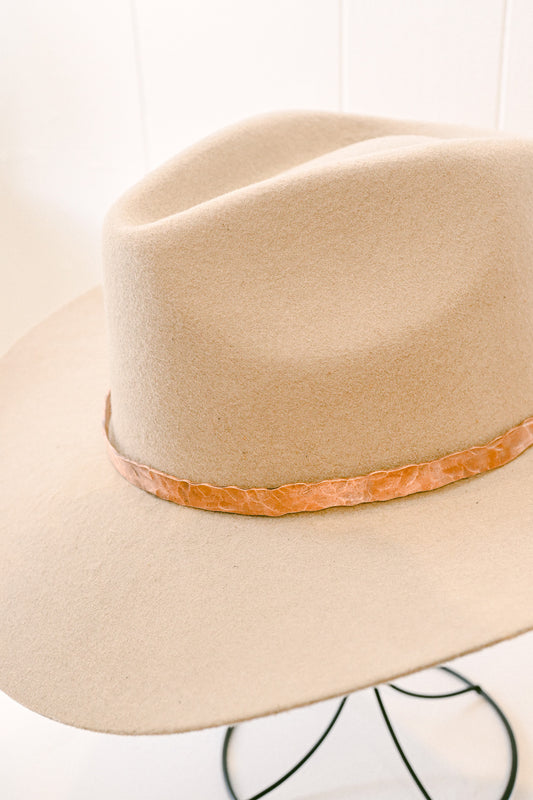 Large Hammered Copper Hat Band