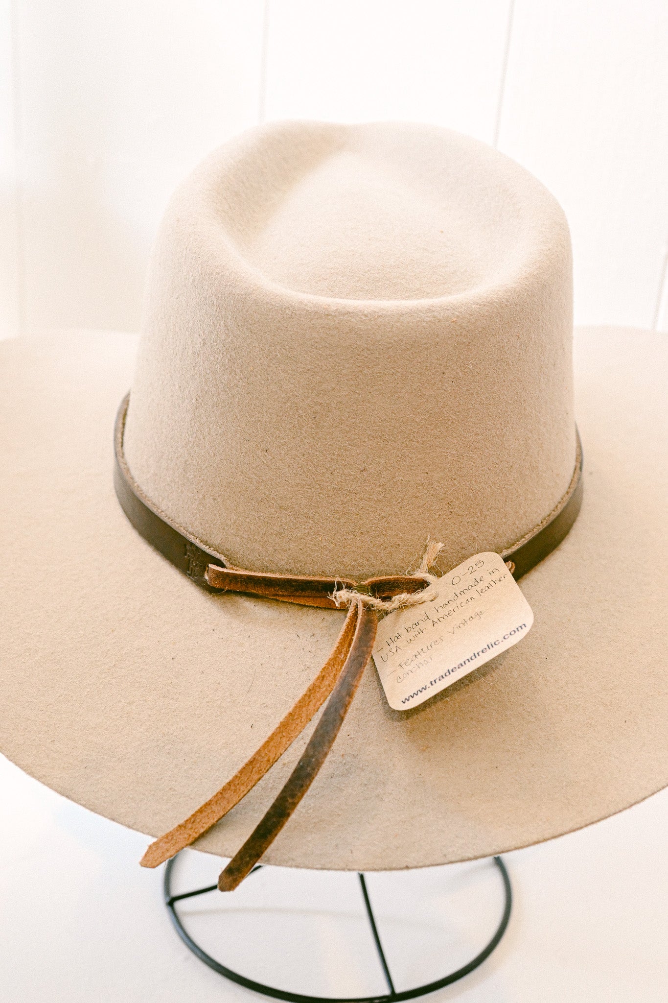 Leather Hat Band with Vintage Silver & Turquoise Conchos