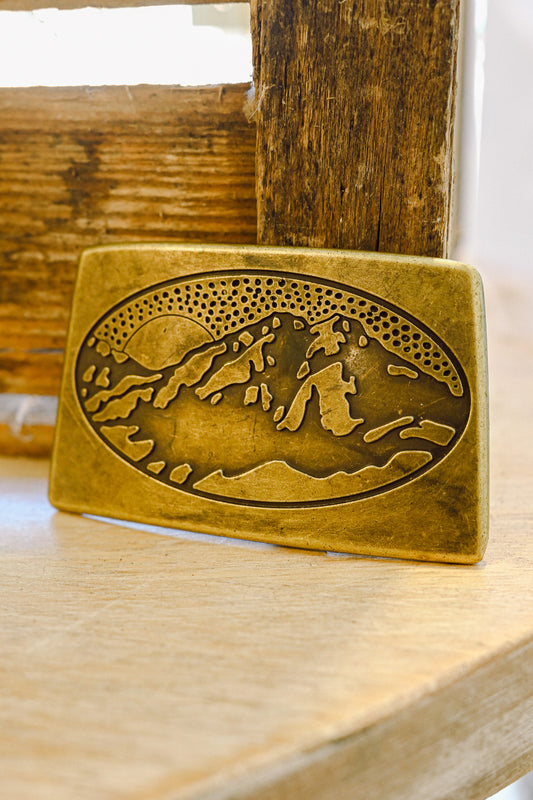 Brass Mountains Vintage Belt Buckle
