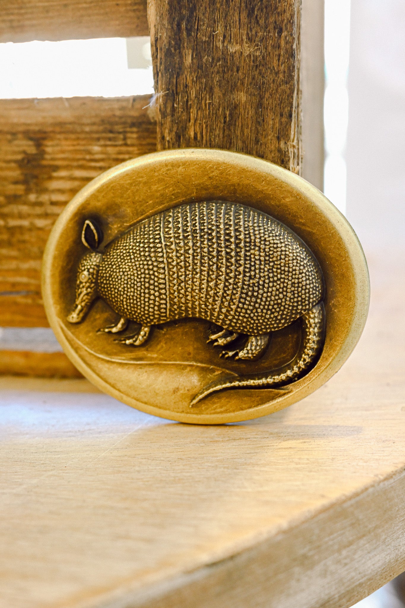 Brass Armadillo Vintage Belt Buckle