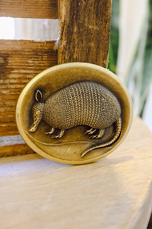 Brass Armadillo Vintage Belt Buckle