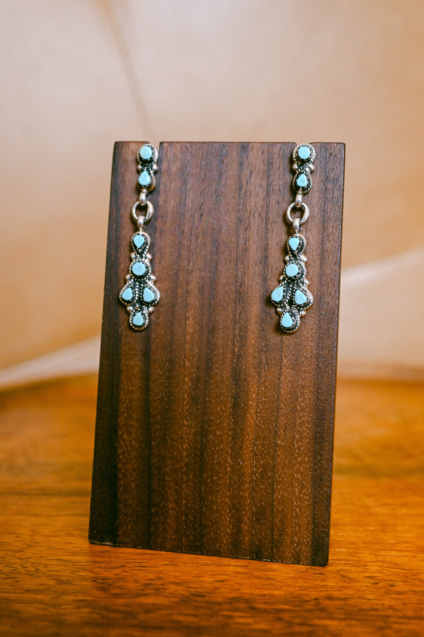 Jovi Burns Zuni Sterling Silver and Turquoise Earrings