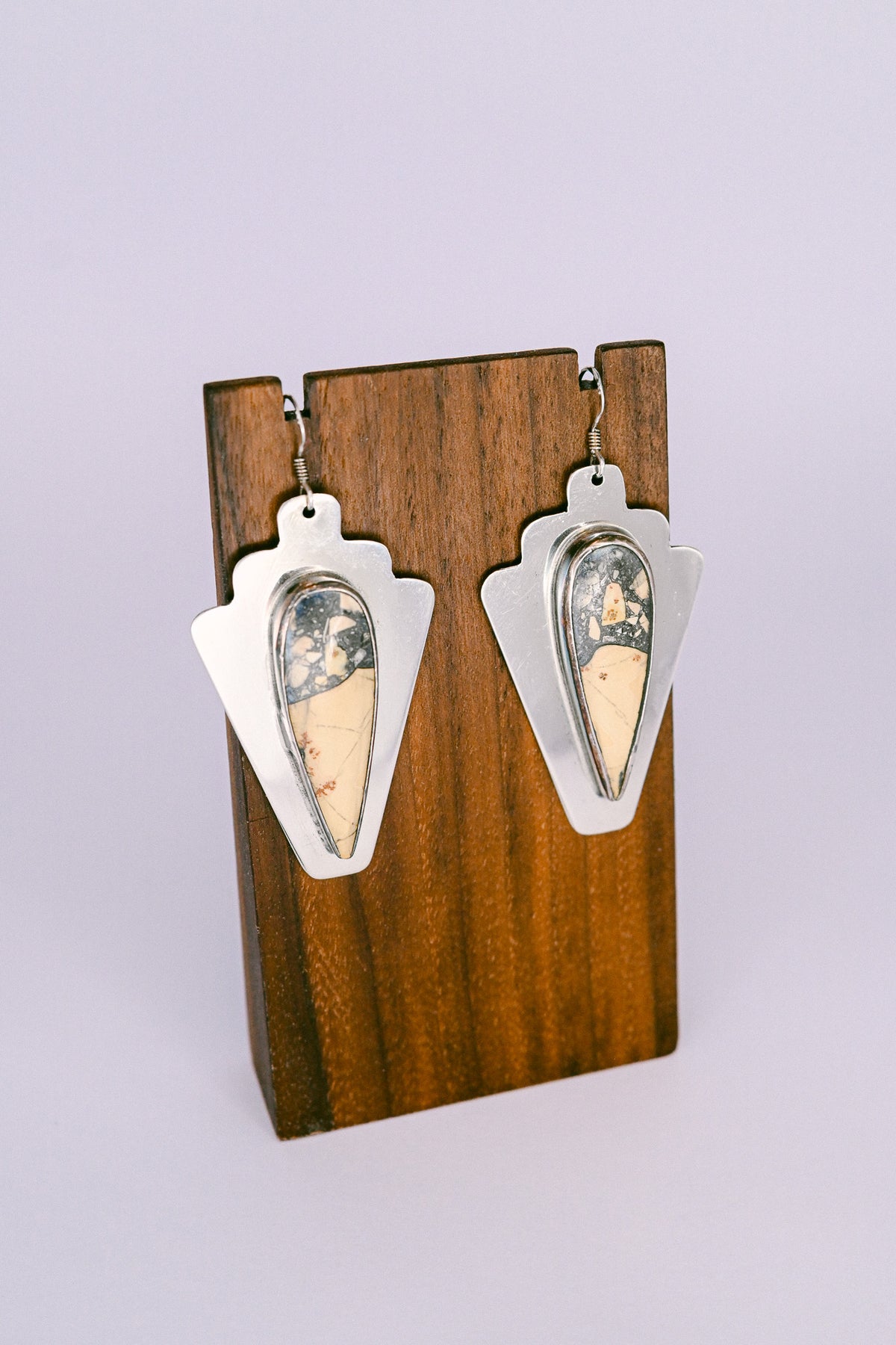 Harold Joe Jr. Navajo Butterscotch Jasper Sterling Silver Hook Earrings