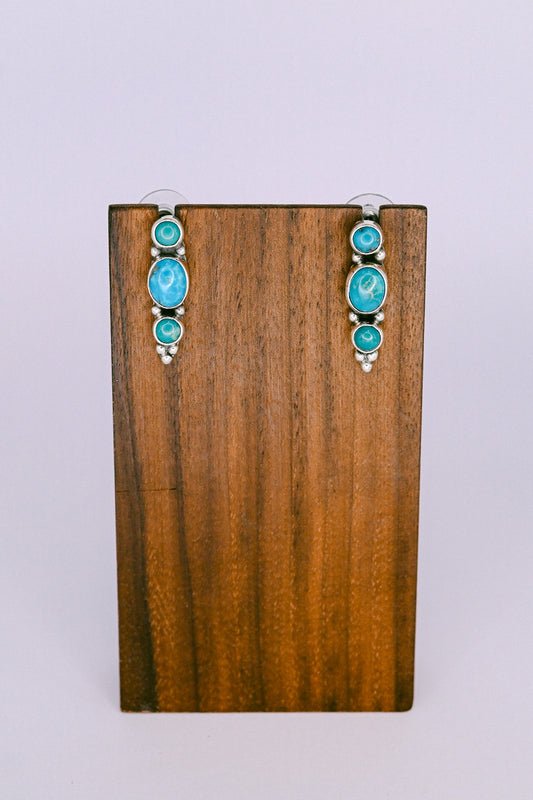 Alice Johnson Navajo Sterling Silver and Turquoise Post Earrings