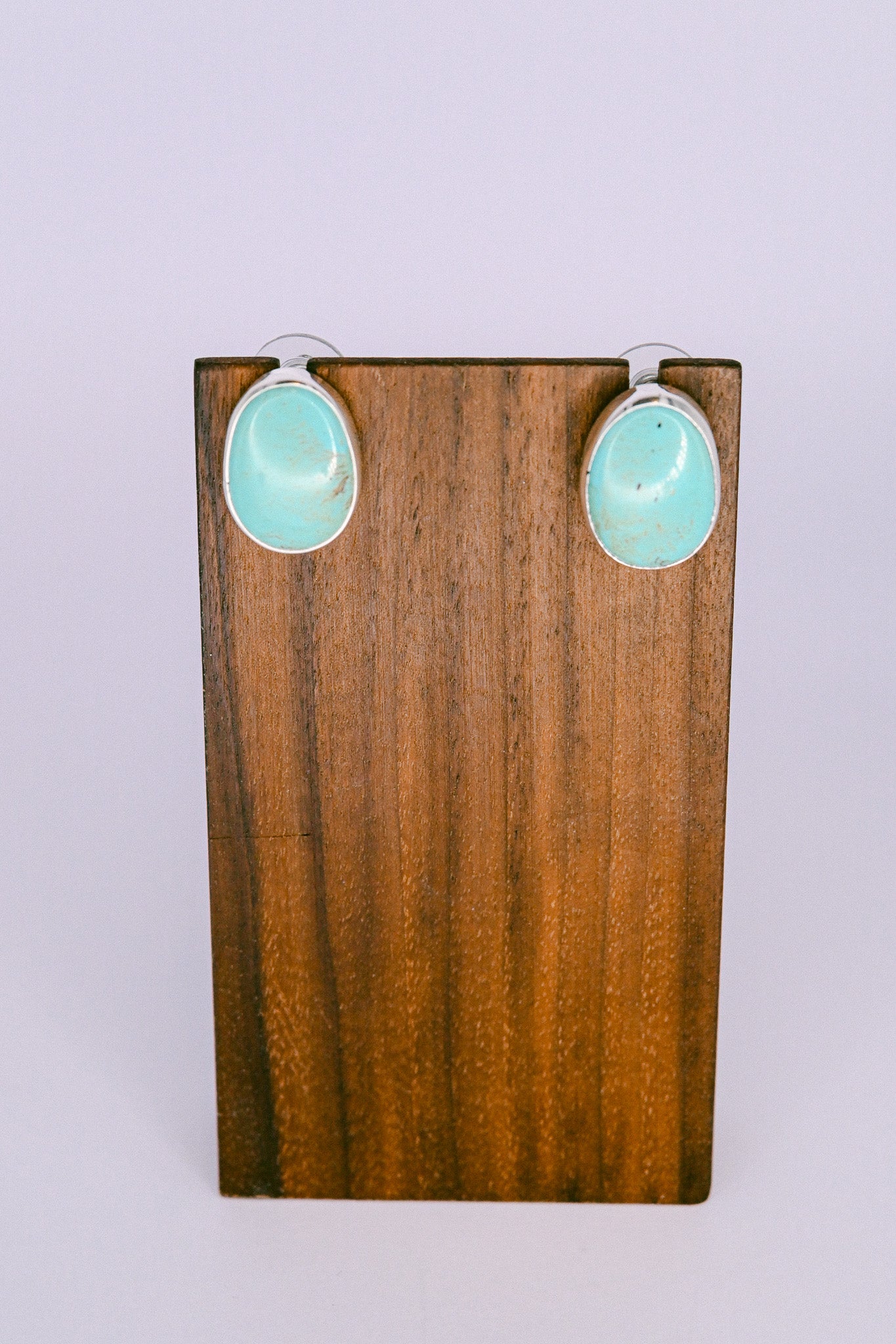 Alice Johnson Navajo Sterling Silver Royston Turquoise Oval Stud Earrings