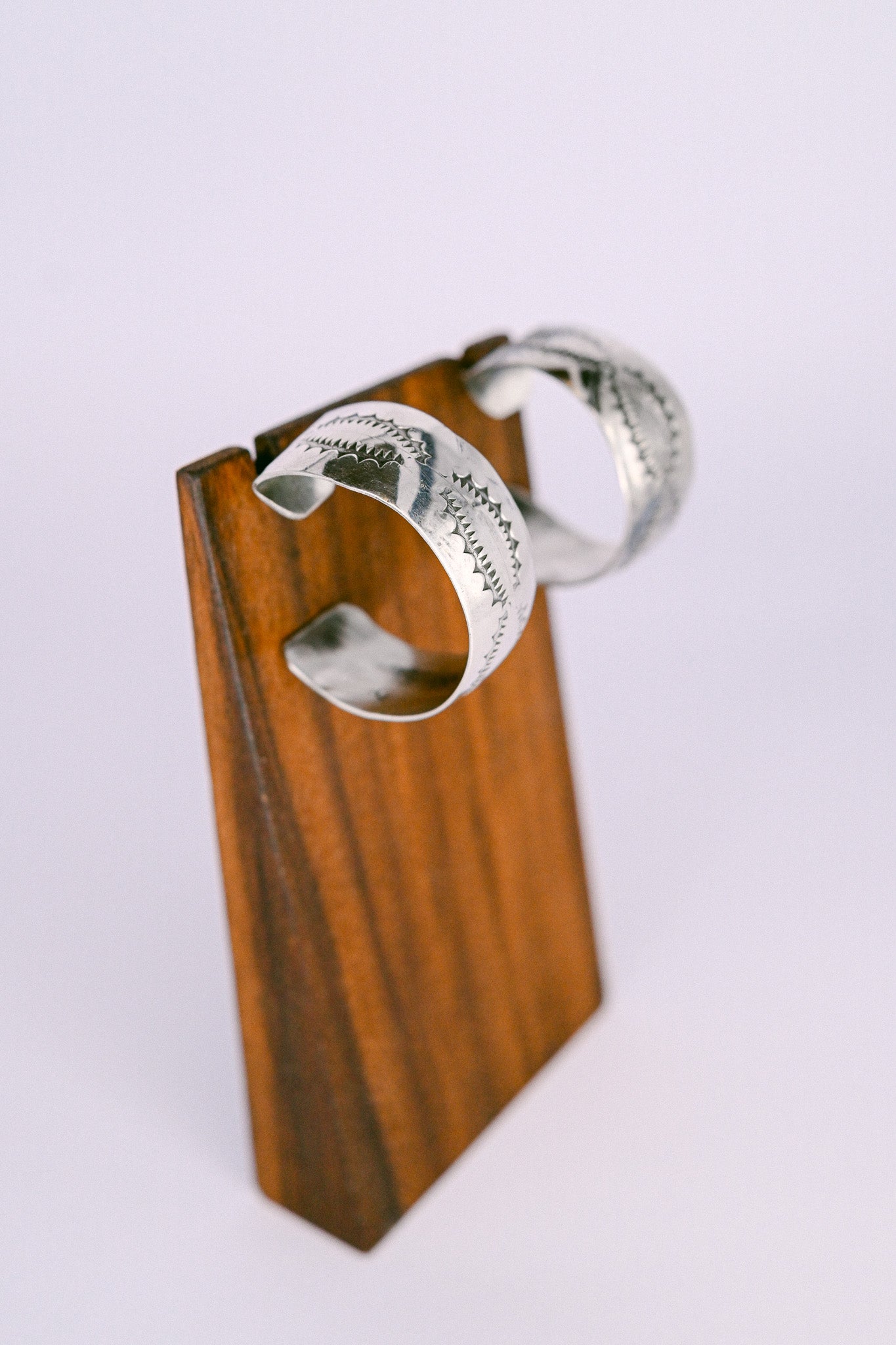 Robert Cadman Navajo Stamped Sterling Silver Hoop Earrings