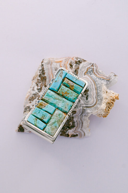 Brandon Etcitty Navajo Turquoise and Sterling Silver Money Clip