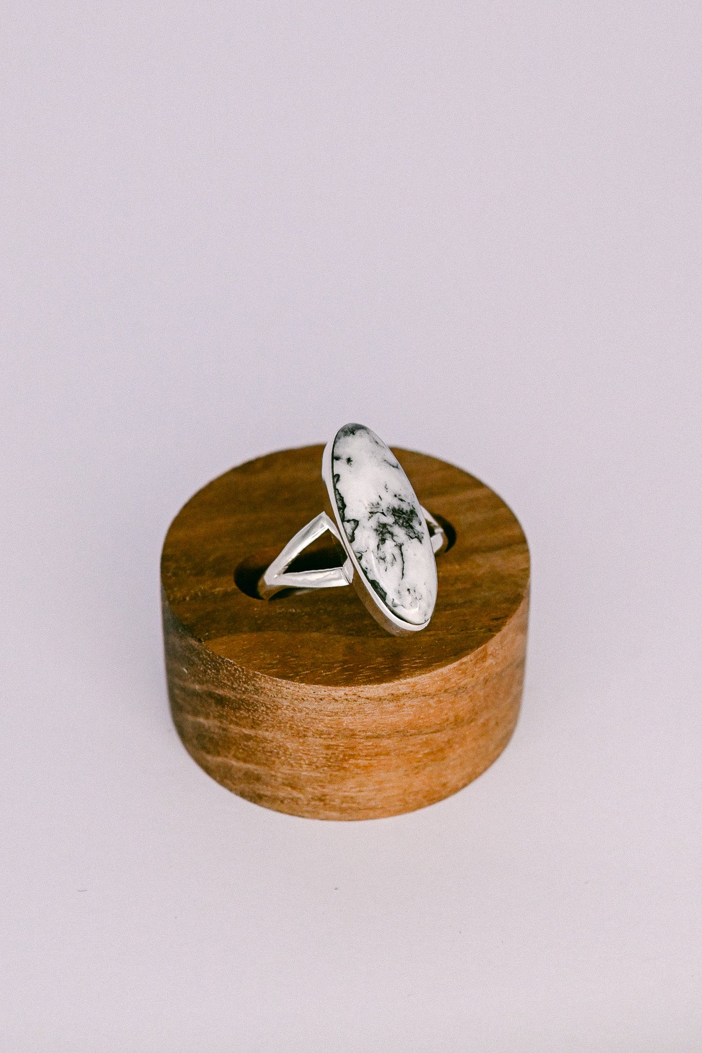 Cathy Webster Navajo White Feather Jasper Sterling Silver Ring
