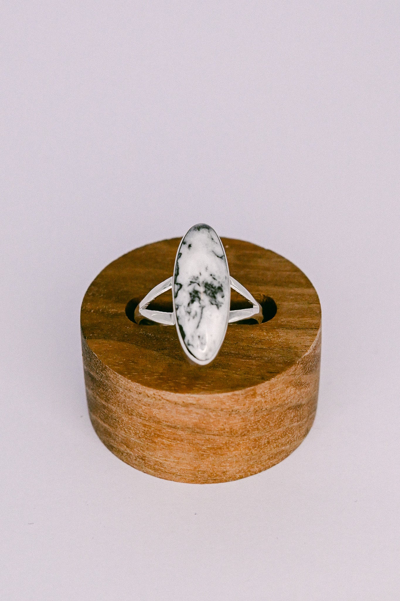 Cathy Webster Navajo White Feather Jasper Sterling Silver Ring