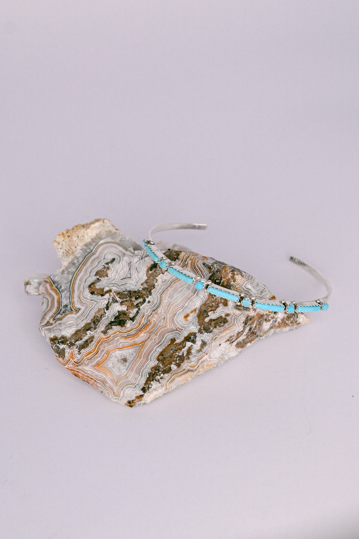 Jennifer Booqua Zuni Sterling Silver Turquoise Bangle