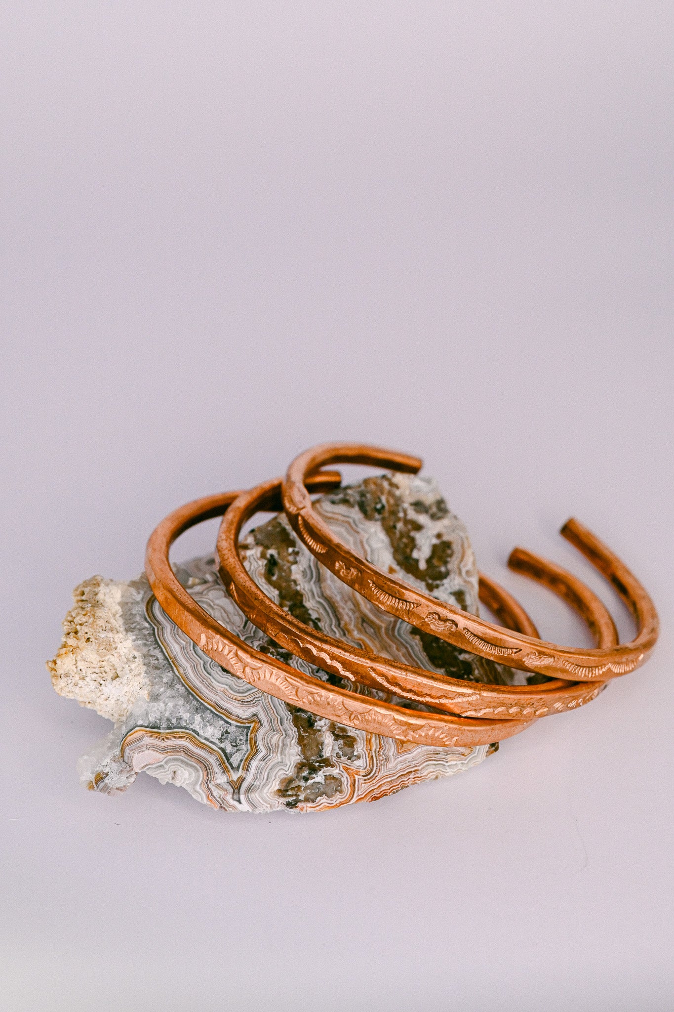 Yolanda Skeets Navajo Stamped Copper Cuff Bracelet